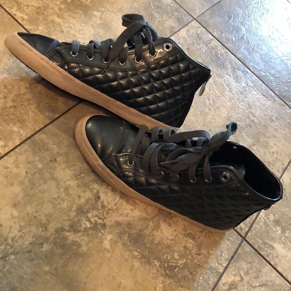 Geox green quilted new club sneakers sz 8
